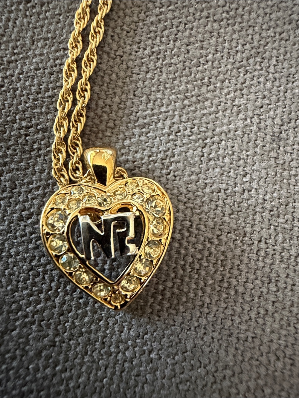 Nina Ricci Gold Heart Pendant Necklace with Accent and Crystal Halo - Picture 6 of 11